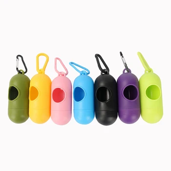 portable dog outdoor cleaning tool Plastic accessories dog poop bag holder pet dog waste bags dispenser with clip