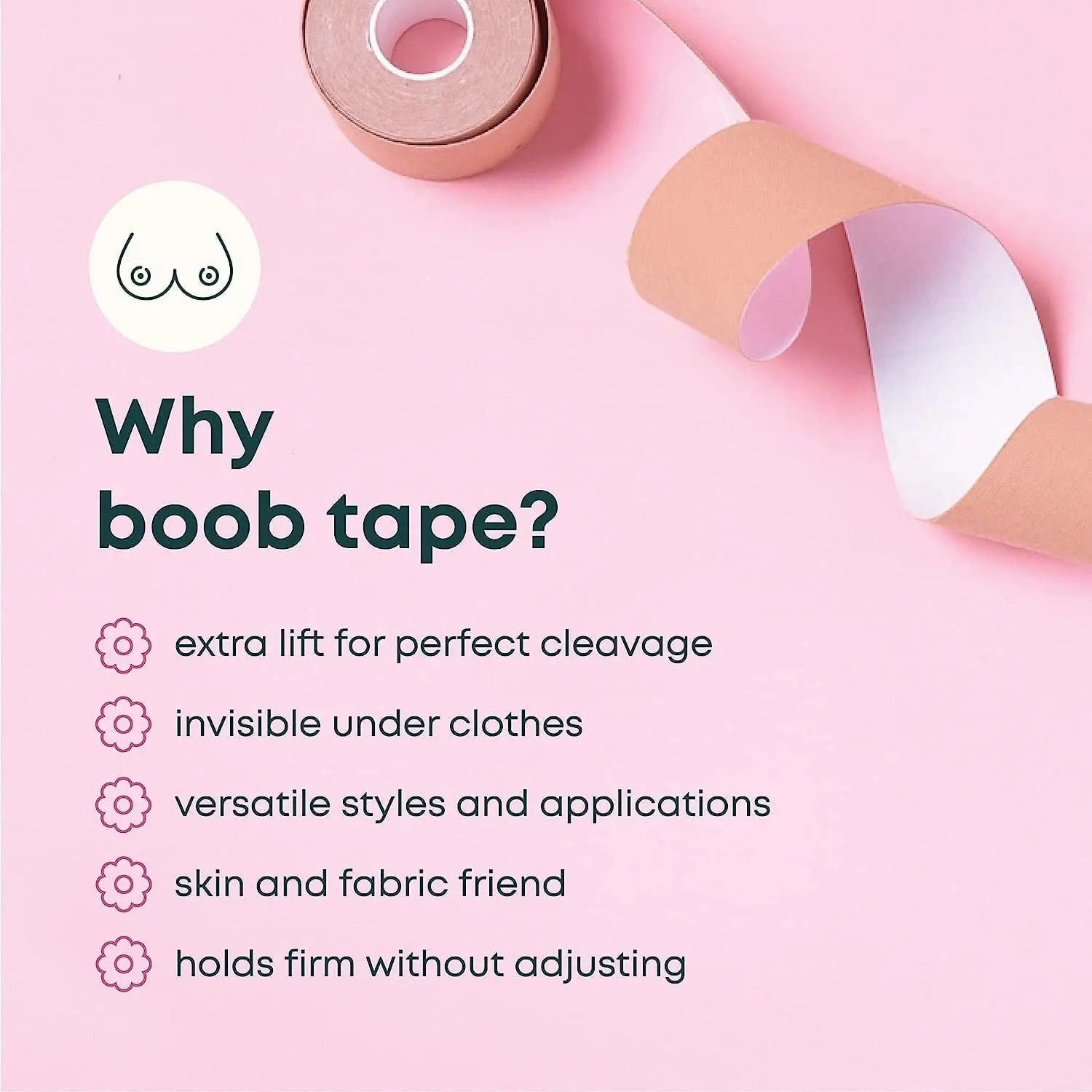 Boob Tape, Breast Tape Invisible Breast Lift Tape Push Up Breast DIY Medical Grade Waterproof Latex Free A E Cup Large 5 Pairs Nipple Covers