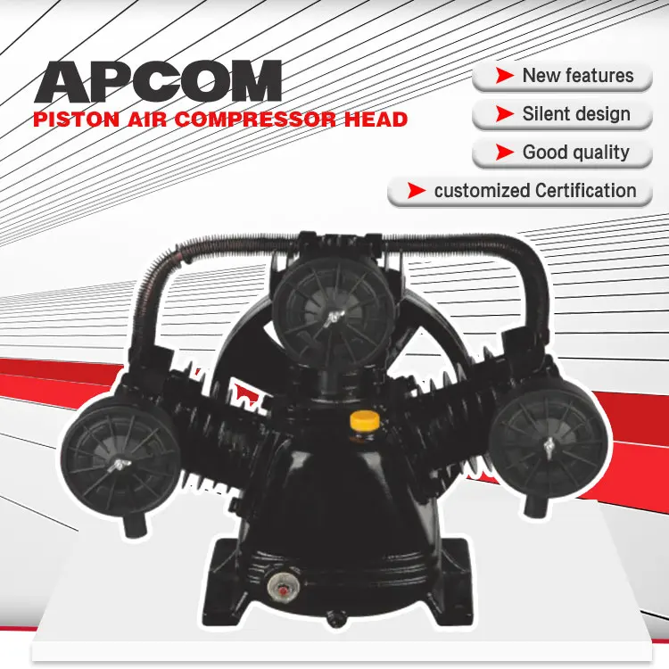 APCOM 3065 3080 3090 AW90 Piston Air Compressor Pump Head, 3 Cylinder ...