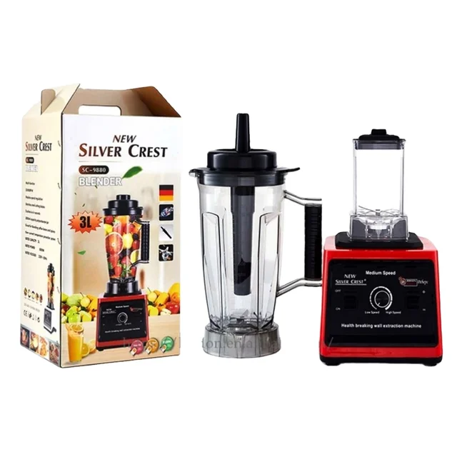 Wholesale Heavy Duty Stainless Steel 6 Blades 3L 4500W Silver Crest 2 In 1 Electric Smoothie Fufu Blender/