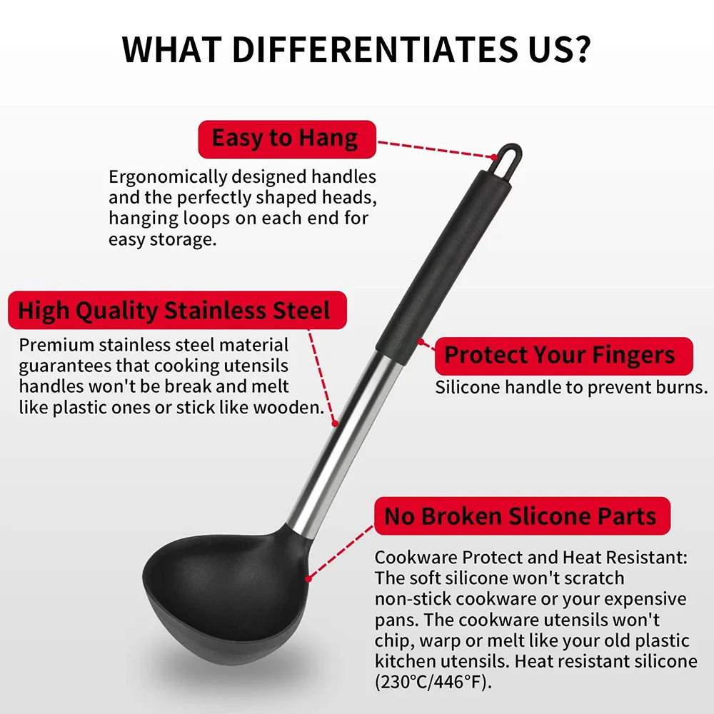 Лидер продаж кухонные аксессуары силиконовая посуда лопатка набор антипригарных кухонных принадлежностей с