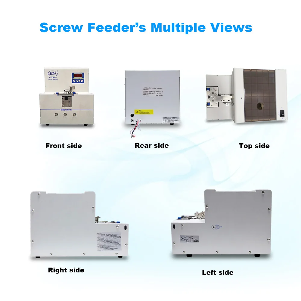 ZEDA MKS1069-C Suppoorts M2.0~M6.0 Adjustable Speed PLC Supports 450ml Container Smooth Screw Automatic Feeder
