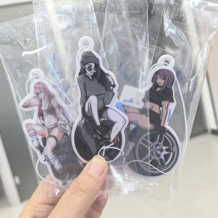 Free sample test girls shape air fresheners wholesale double side printing paper car perfume make your own logo air freshener factory