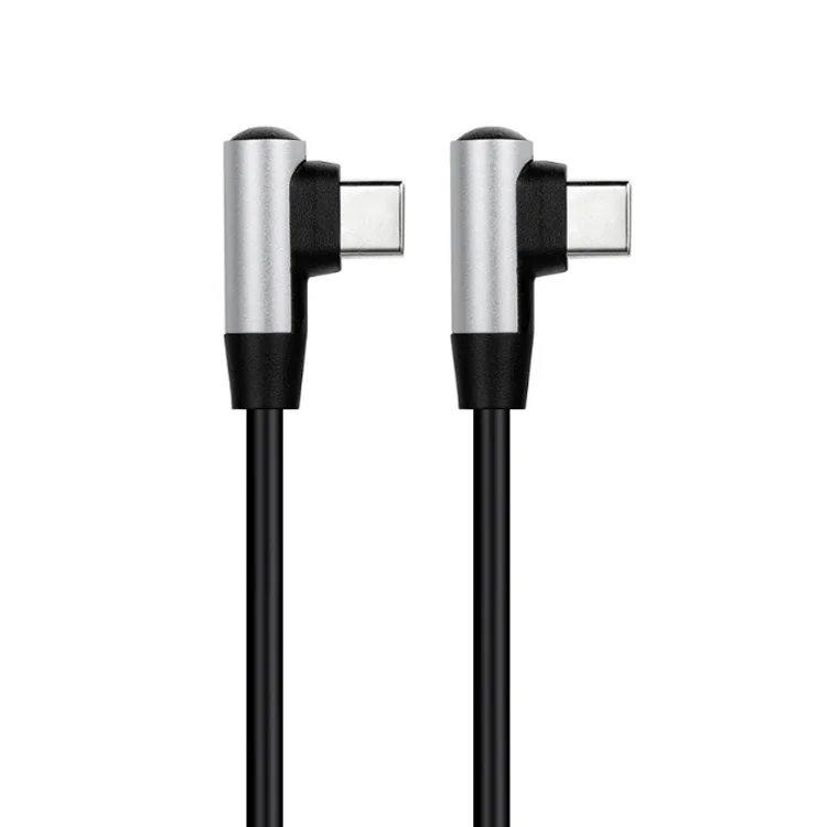 Type C L Shape Male to Male 90 Degree Fast Charging Cable Aluminum Shell Right Angle USB C Data Cable