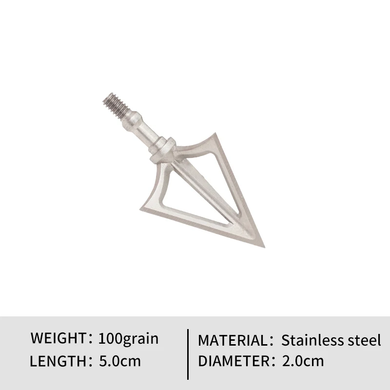 Pointes De Flèche Larges 36.5mm - 6/12 Pièces Acier Inox - Chasse Et Tir à L'arc