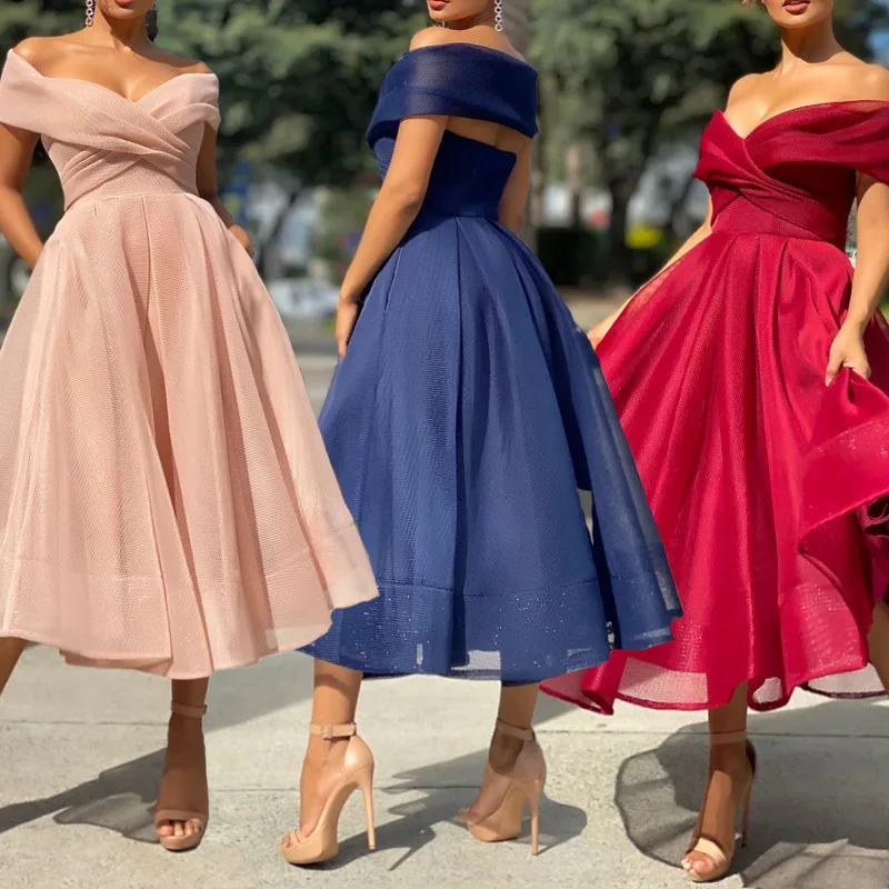 Summer Dress Women Elegant Sexy Off Shoulder Long Party Dress High Waist  Slim Solid Ball Gown Dresses Evening Wedding Outfits - Buy Sexy Off  Shoulder Dresses,Plus Size Dress,Party Outfit Women Dresses Product