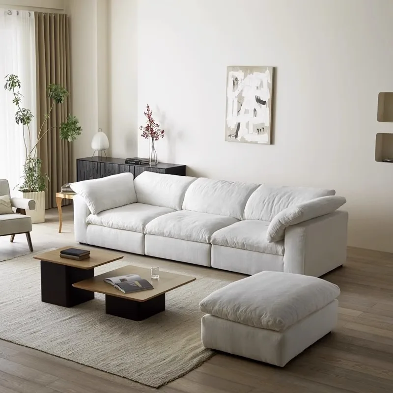 Modern Cloud Couch Comfortable Feather Filling White Modular Corner ...