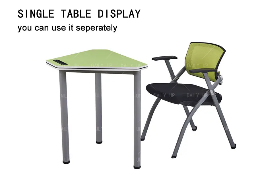 Group Reading Table and Chair With Colorful Desktop For Library Activity Studying Group Modular Reading Chair Adjustable