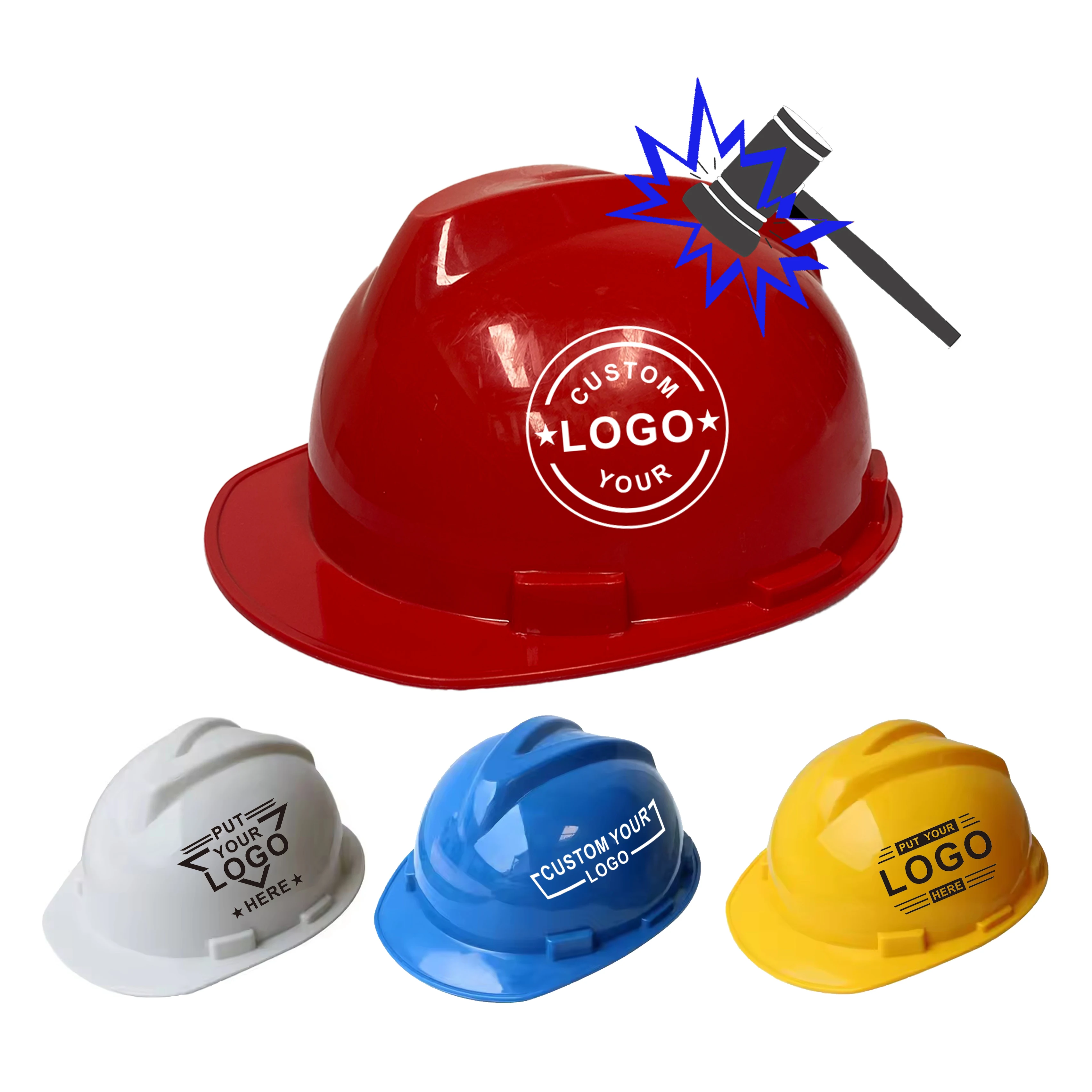Custom Cheap Construction Engineering Adjustable ABS Plastic Head Protective Industrial Worker Safety Helmet Hard Hat WIth Logo