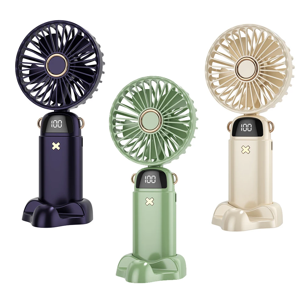 Mini 90 Degree Adjustable Wind Modes Cooling Fan With Holder Base  Wearable Portable USB Rechargeable Table Fan Hand Neck Fans