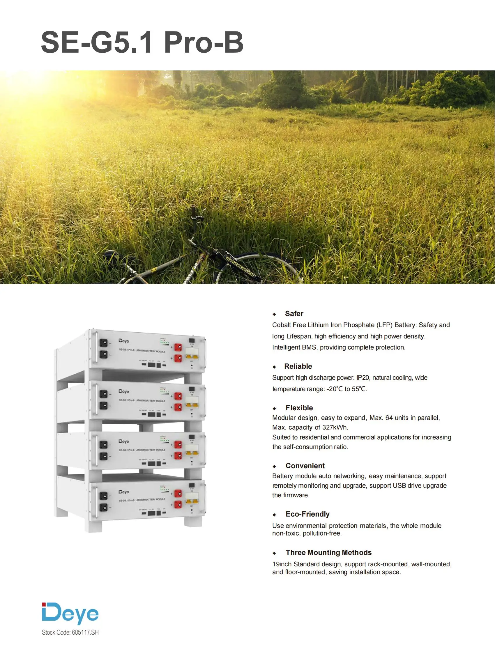 Deye Battery Eu 5kw Se-g5.1 Pro-b Solar Energy Storage 51.2v 100a Deye ...