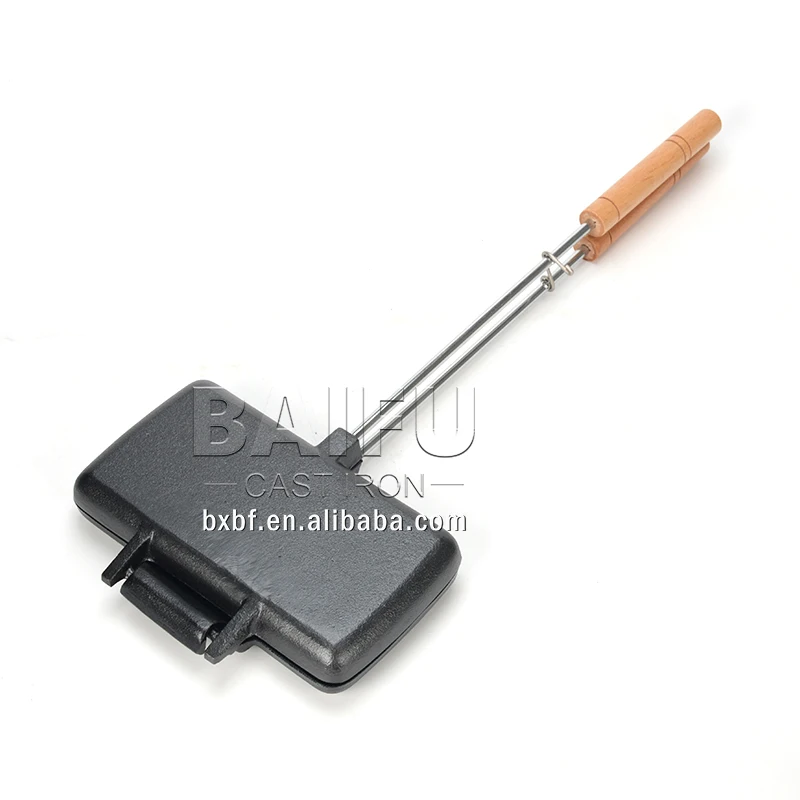 Factory Direct Factory Campfire Cooking Pie Maker Preseasoned Cast Iron Double Pie Iron