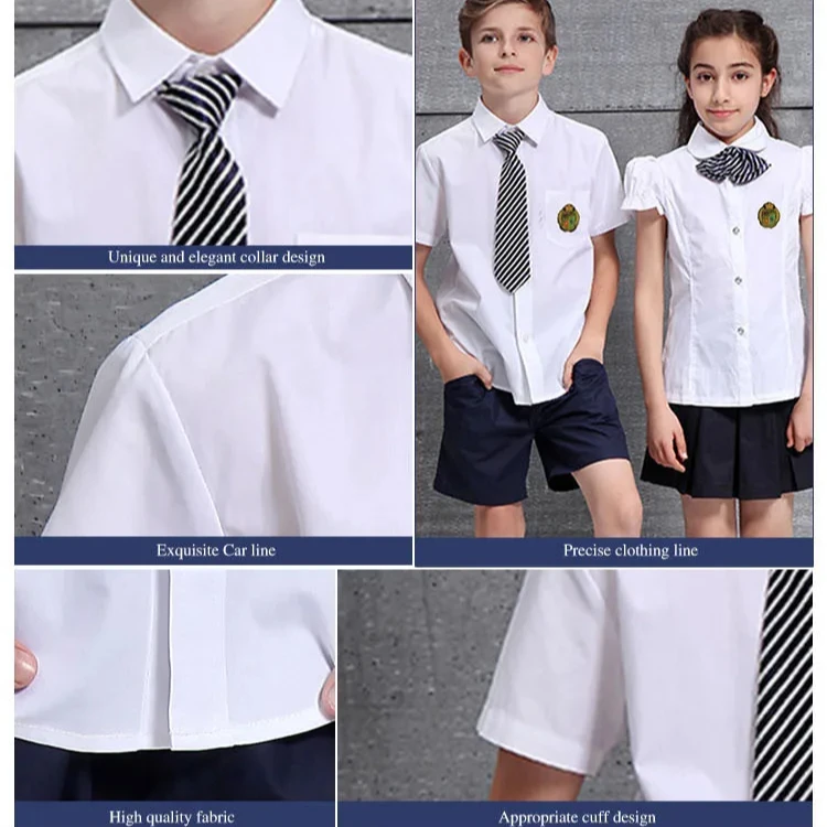 Free Custom Summer International School Uniform Design Private Uniform School for Girls School Uniforms