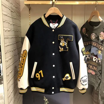 OEM Mens Jackets High Quality Custom Corduroy Fabric Keep Warm Bomber Letterman Baseball Jacket For Men