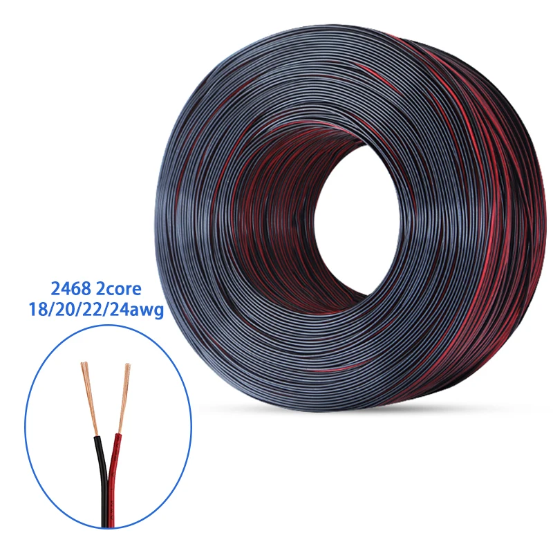 AWM 2468 VW 1 80C 300V Red & Black PVC Insulated DC Power Wire 18