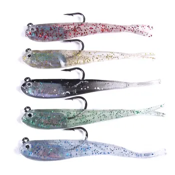 Swimbait Artificial Bait 5pcs/bag Carp Pesca Lead Jig Head Fishing Tackle 7.5cm 5.5g Soft Lure – Soft Lure – view 2