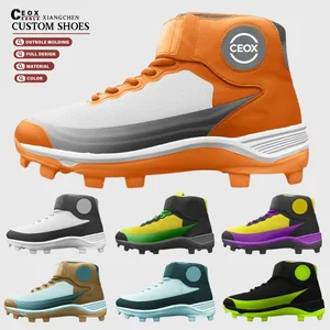 Mid Top Lace up Baseball Boots Shoes Outdoor Camo Men's Baseball Metal Cleats Honkbal Schoenen Zapato Para Beisbol