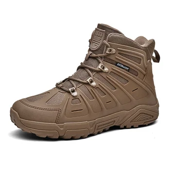 Men's Ankle High Waterproof Hiking Boots Outdoor Lightweight Shoes Trekking Trails