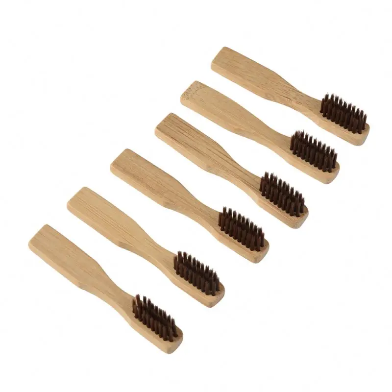 Профессиональное производство, плоская короткая ручка, Бамбуковая зубная щетка Tingsheng для путешествий