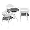 One table and three chairs