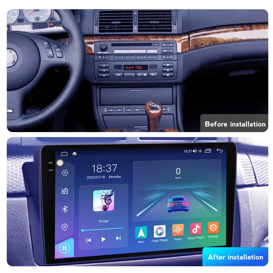 M6 PRO Android 12 2K QLED Screen BT DSP  Car Monitor Dvd Player for BMW E46 DSP BT Car Camera Stereo Audio