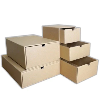 Printed Packaging Boxes Kraft Paper Drawer Box Gift Sliding Packaging Box with Custom Logo