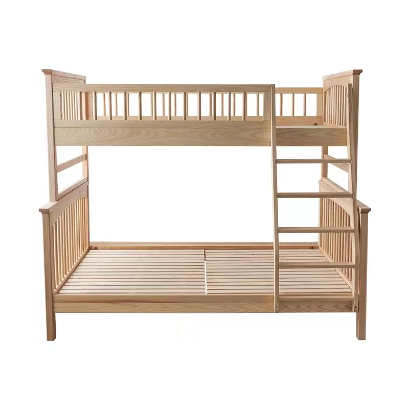 Pine Bunk Solid Wood Kids Beds With Ladder Baby Children's Wooden Beds
