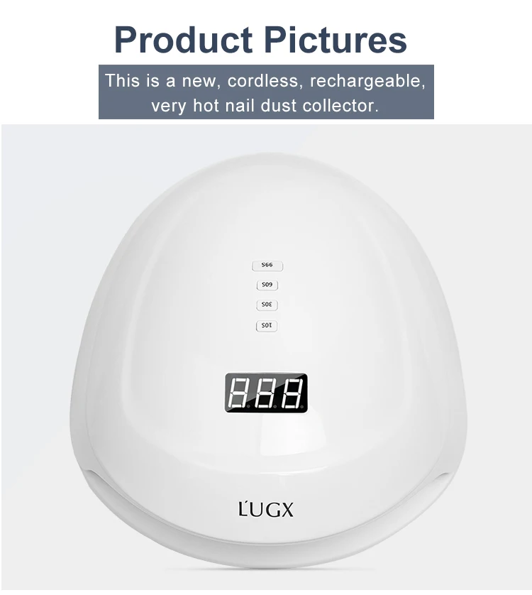  L'UGX UV LED Nail Lamp, 60W Rechargeable Nail Lamp