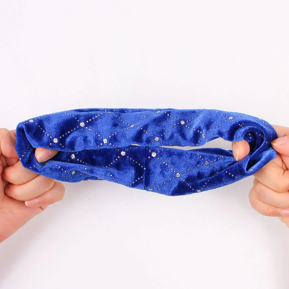 Блестящие женские бархатные резинки для волос со стразами