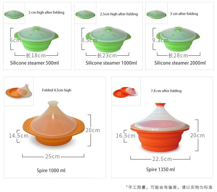 
Food Grade Silica Gel Folding Steamer With Cover High Temperature Resistant Portable Kitchen Products Silica Gel Kitchenware 