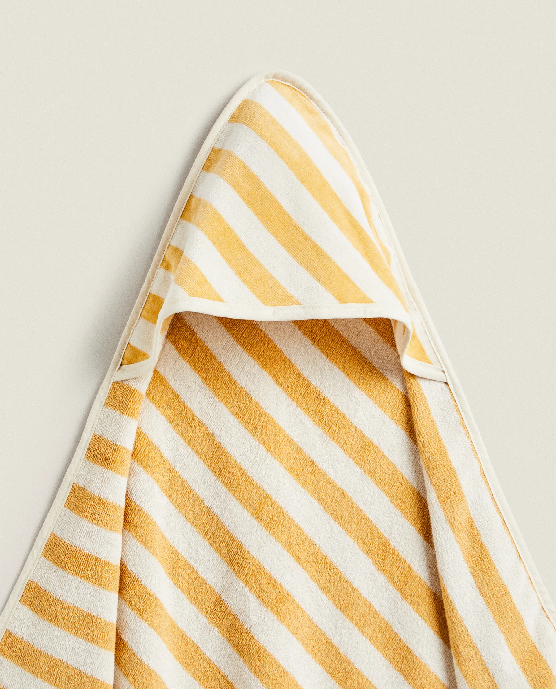 Velour Hood Customized Striped Pattern Baby Bath Towel Organic Cotton Striped Kids Hooded Towel