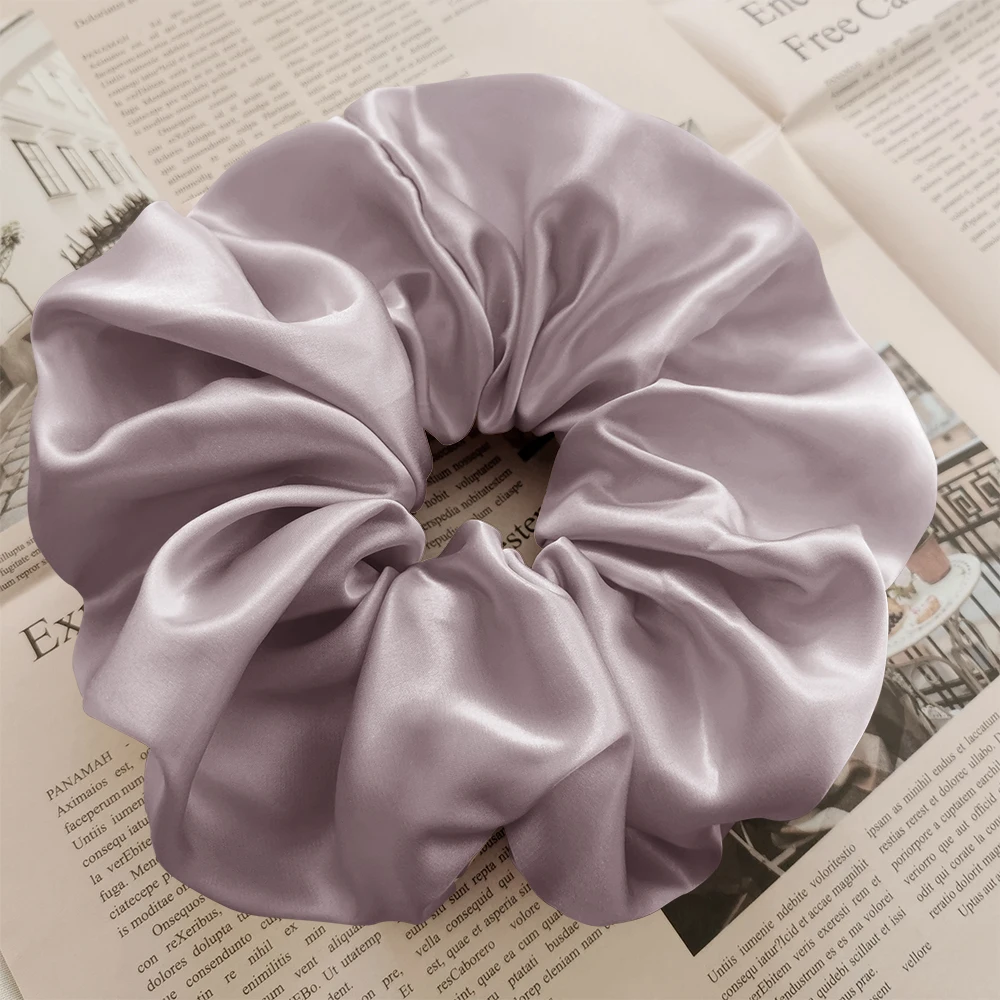 Роскошные высококачественные крупные резинки для волос из 19/22 шелка тутового шелкопряда Momme 16/100% оптом