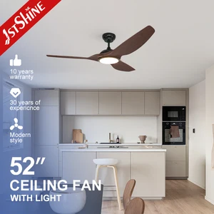 1stshine LED Ceiling Fan 52 Inches Plastic Blades High Quality DC Copper Motor Ceiling Fan with LED Light