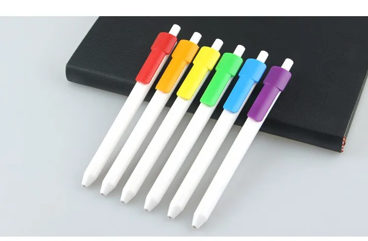 Retractable Rainbow Gel Pen 0.5mm Black Ink With Custom Logo_voghion.com