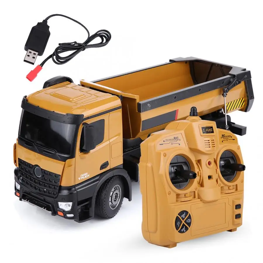 2022 HUINA 1573 RC Car 2.4Ghz 10CH 1/14 Trucks Metal Bulldozer