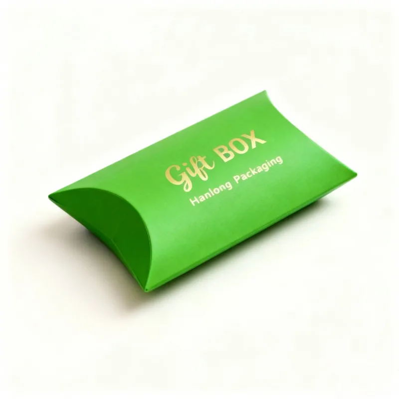 Customized logo Fancy Small Paper Boxes Wholesale Wedding Candy Gift Box Luxury Christmas Hot Stamping Pillow Packaging Box