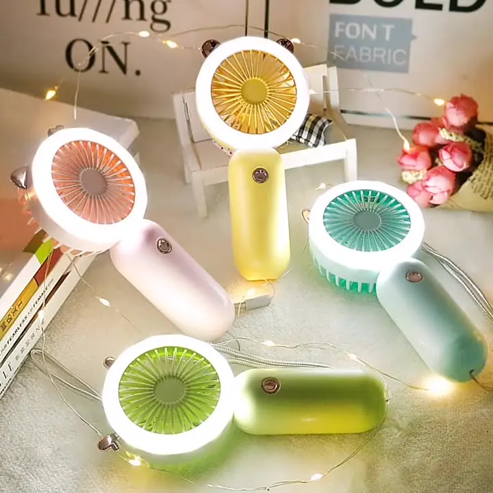 Portable Handheld Light Fan USB Rechargeable Mini Fan
