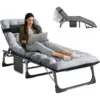 Black chair with gray cushion