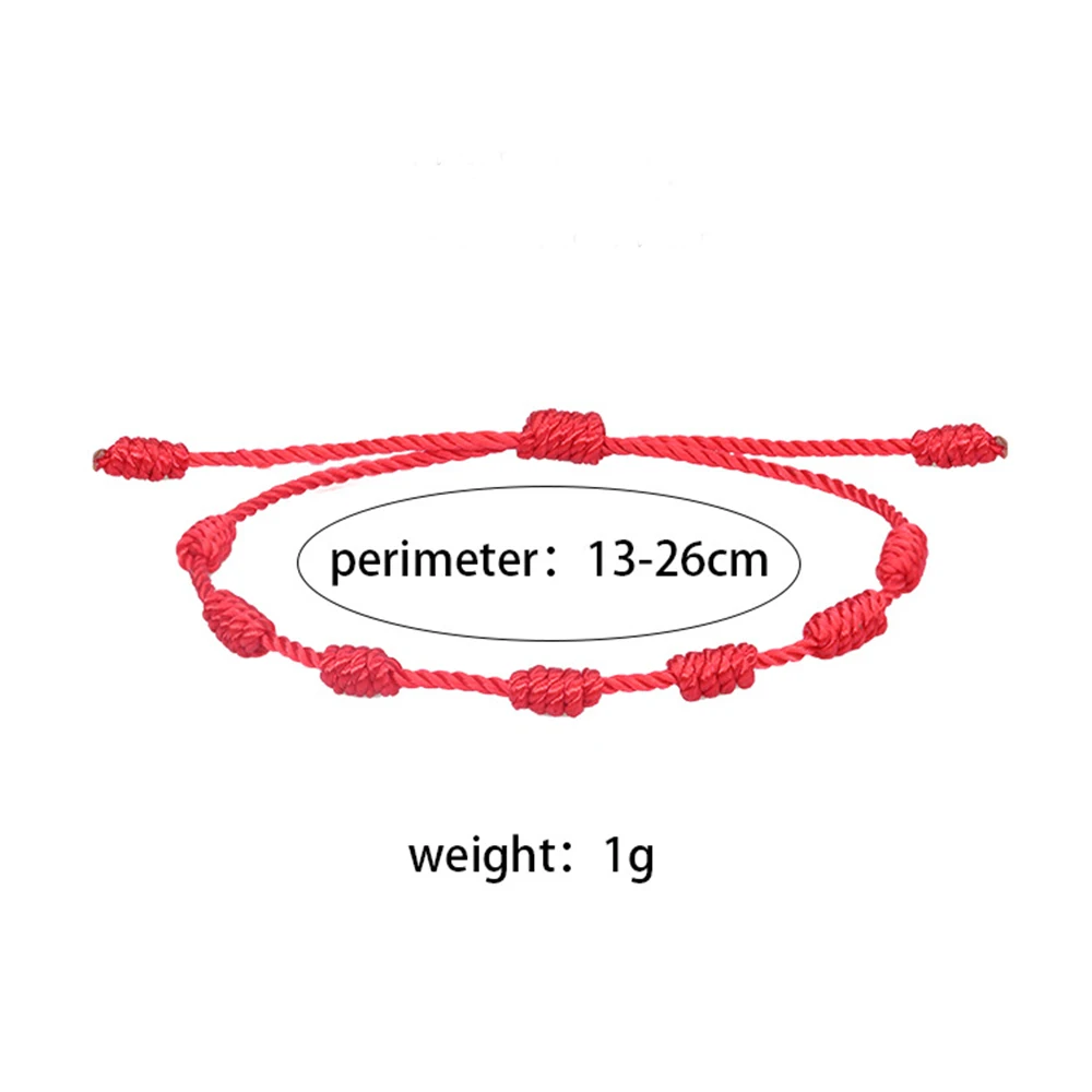 Rouge 7 Knots Red String Bracelets Protection Good Luck Amulet Handmade Lucky  Pulseras De Cuerda Rope Bracelets
