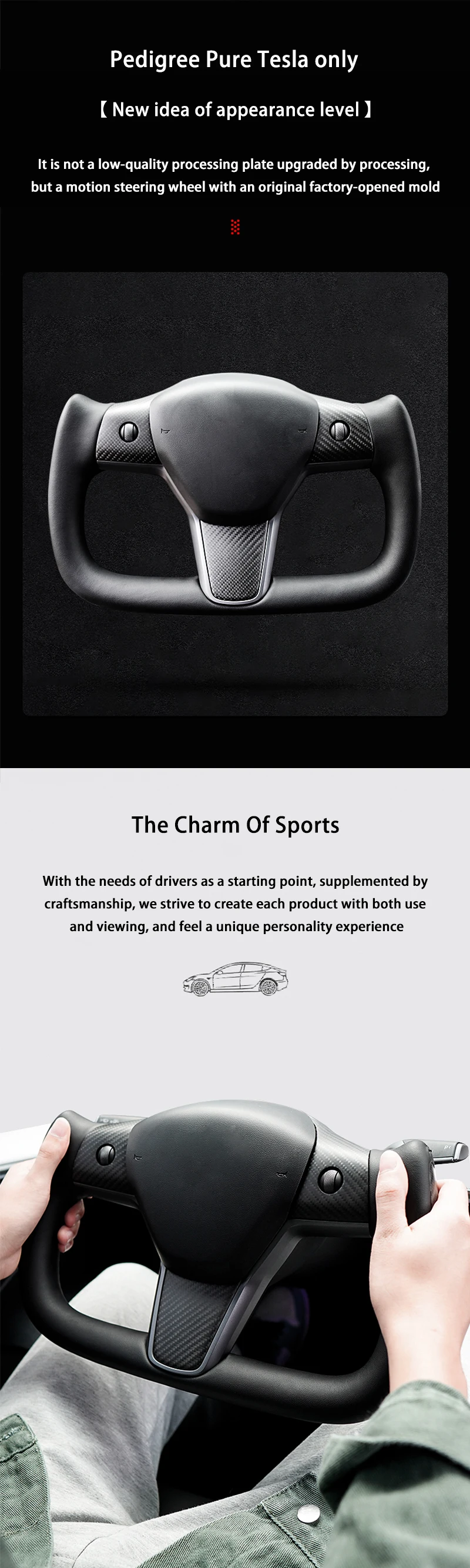 2023 Tesla Model Y Heated Yoke Steering Wheel Leather Nappa Matte