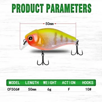 Lure Freshwater Fat Minnow 50mm 6g Plastic Hard Bait Biomimetic Lure Bass Snakehead Fish 10# Hook – Minnow – view 5
