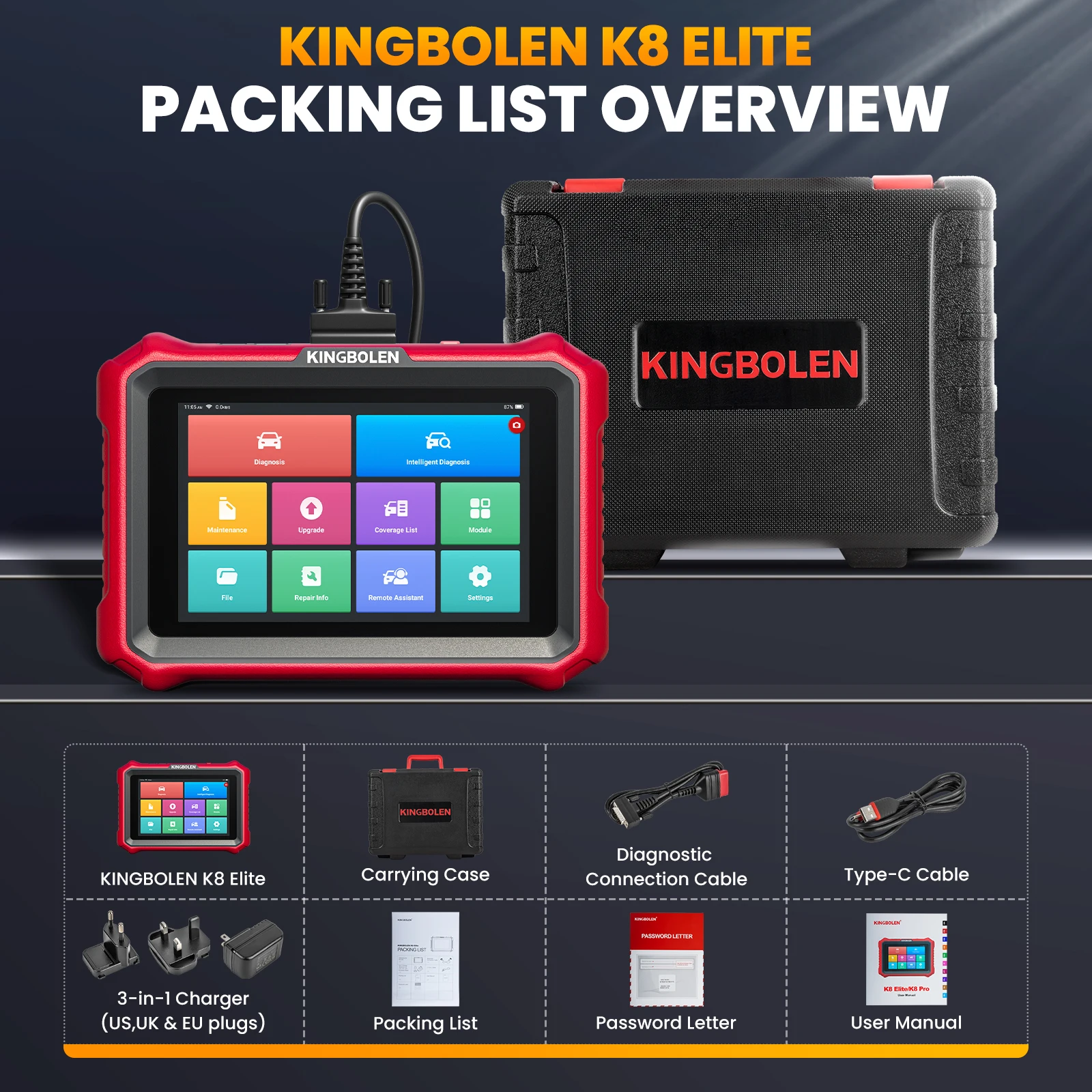 Kingbolen K8 Elite 2025 – Lebenslange kostenlose Kfz-Scan-Software, bidirektionale Steuergerätecodierung und Diagnosegerät_voghion.com