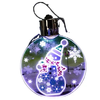 Christmas Hanging Decoration Personalized Blank Clear Acrylic LED Lighting Ornament