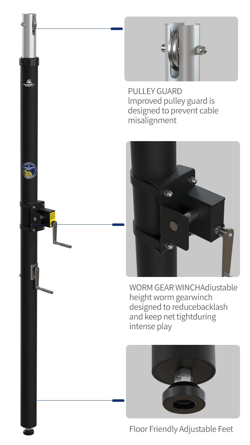 Direct Installation Inground Professional Volleyball Poles Adjustable