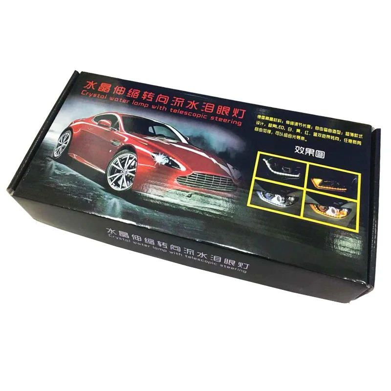Remote Control Universal Led DRL Crystal  Angel Tear Eye Running Water Daytime Running Light  Flexible Sequential RGB