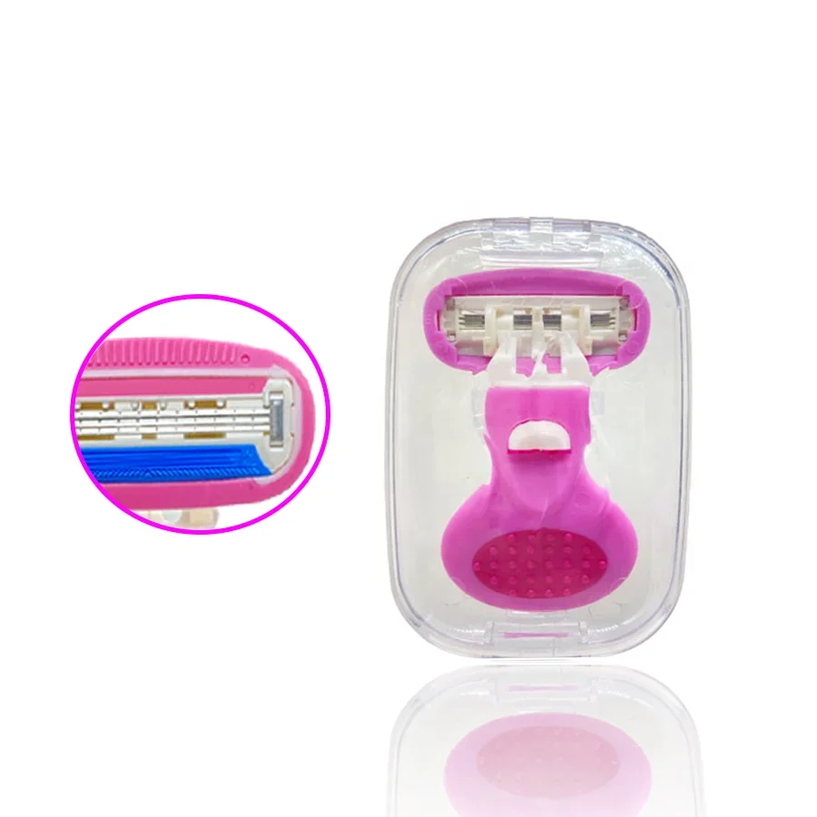 Mini Size Woman Replaceable Razor with Triple Blade Plastic Cover for Face Body Underarm Shaving