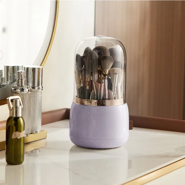 Multi-Function Waterproof Makeup Brush Storage Bucket Dustproof Rotating Makeup Brush Storage Bucket