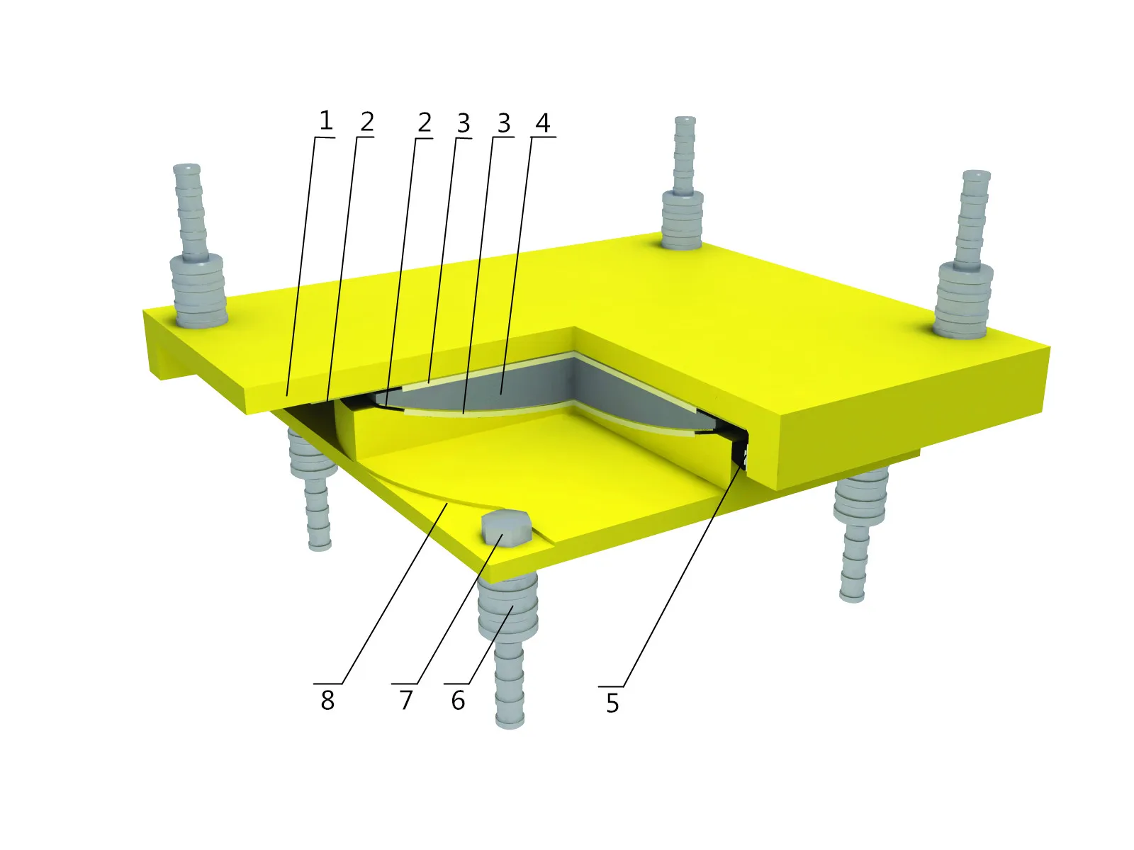 Seismic Isolation Spherical Hinged Steel Bearings For Buildings With
