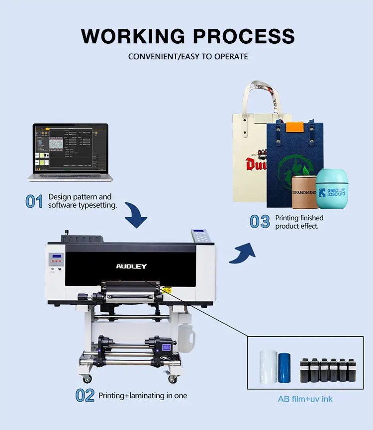 Audley A3 30cm Large Format UV DTF Inkjet Printer I3200 Automatic Customizable Logo New Popular Hot Sale with I3200 Head
