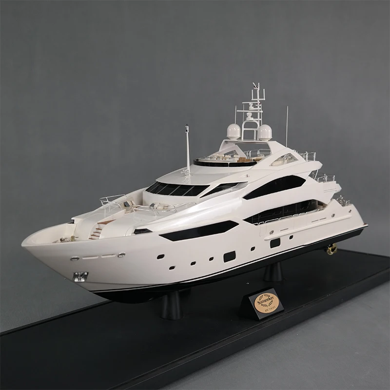 【A】Handmade Plastic Crafts Featuring Riva Princess Other Yacht Brands Gift Boating Customized 95cm Sunseeker Yacht Ship Model